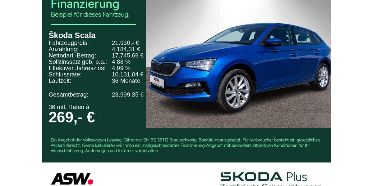 Skoda Scala 52.900 km 21.930 &euro; Weinsberg 74189