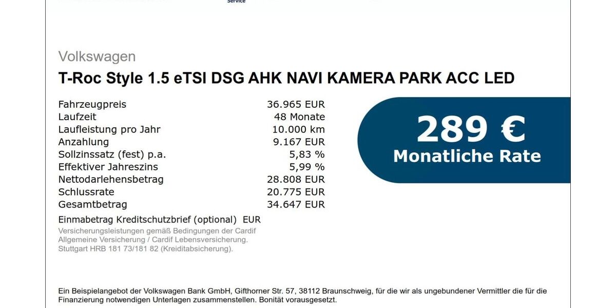 VW T-Roc 2.920 km 36.965 &euro; Pohlheim 35415