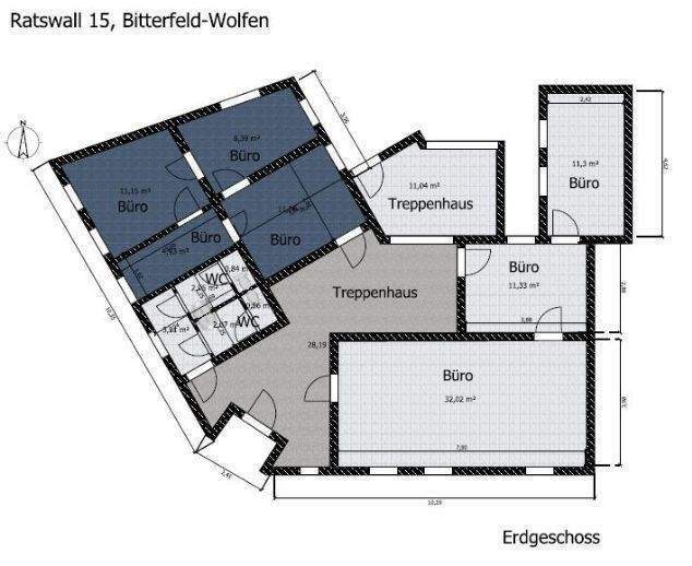 Renovierte Gewerbeeinheit im Zentrum von Bitterfeld 2 zimmer