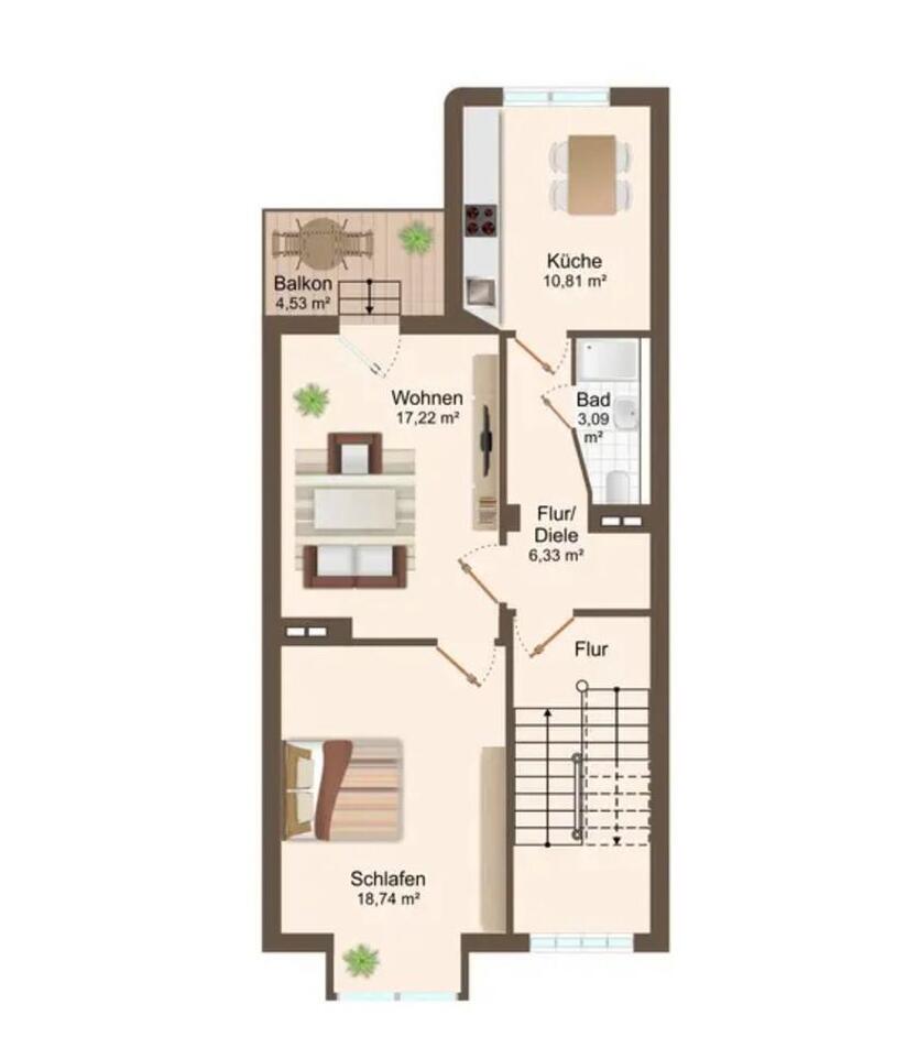 Jugendstil. 4 Apartments. Zentral. viel Potential. Provisionsfrei