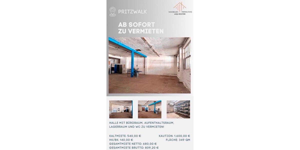 Gewerbeobjekt Pritzwalk - 540&euro; | Angebot:26094013