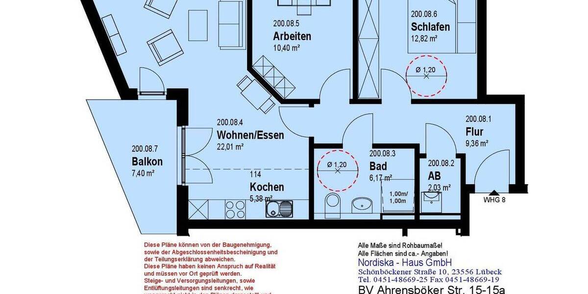 Etagenwohnung Stockelsdorf - 3 Zimmer, 69 m&sup2;, 387.501&euro; | Angebot:26293119