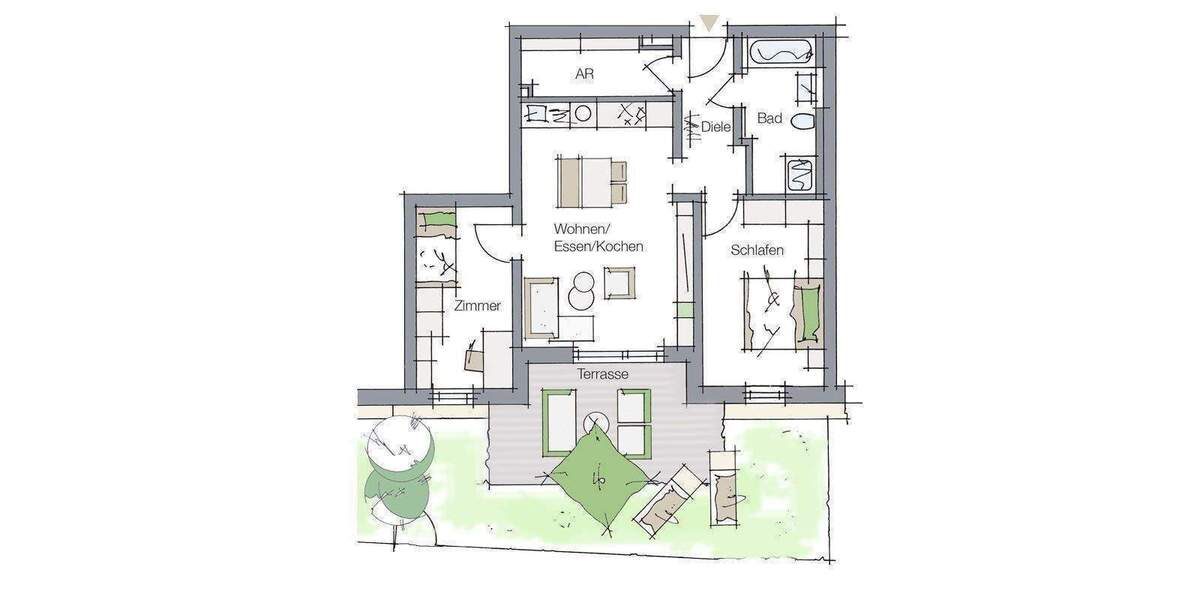 Etagenwohnung Nürnberg Kornburg - 3 Zimmer, 74 m&sup2;, 381.983&euro; | Angebot:25567250