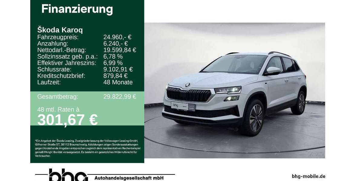 Skoda Karoq 15.081 km 24.960 &euro; Freudenstadt 72250