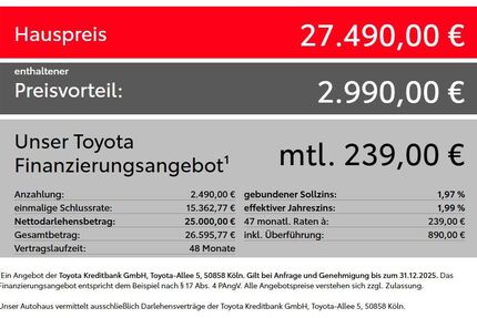 Toyota Yaris 3.000 km 27.490 € Bad Birnbach 84364