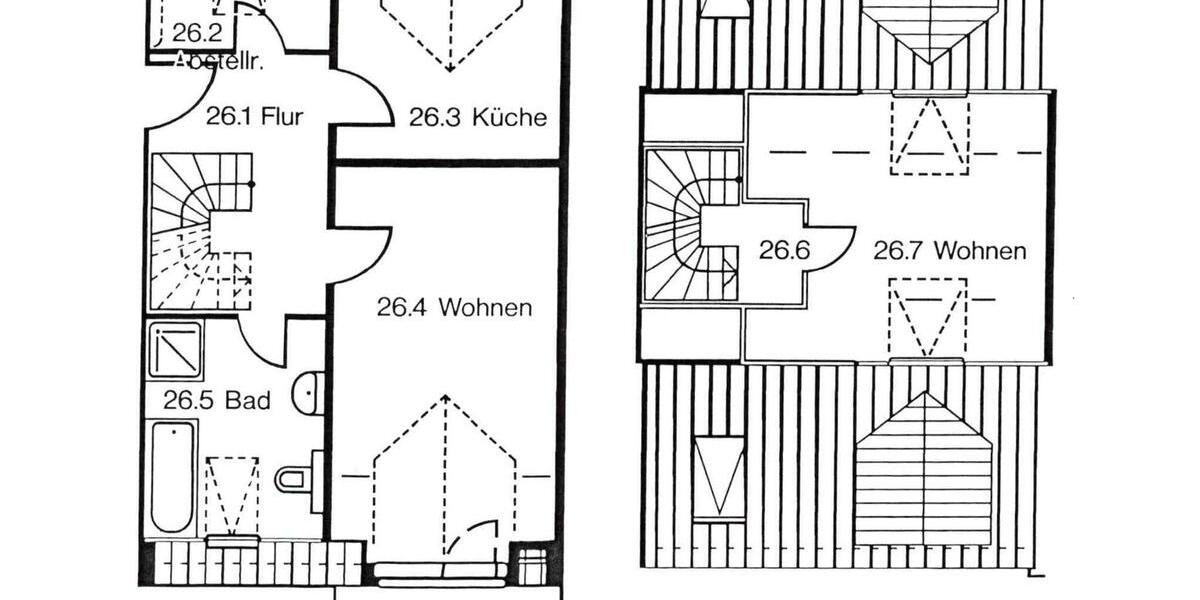 Dachgeschoßwohnung Pinnow - 2 Zimmer, 69 m&sup2;, 585&euro; | Angebot:25903725
