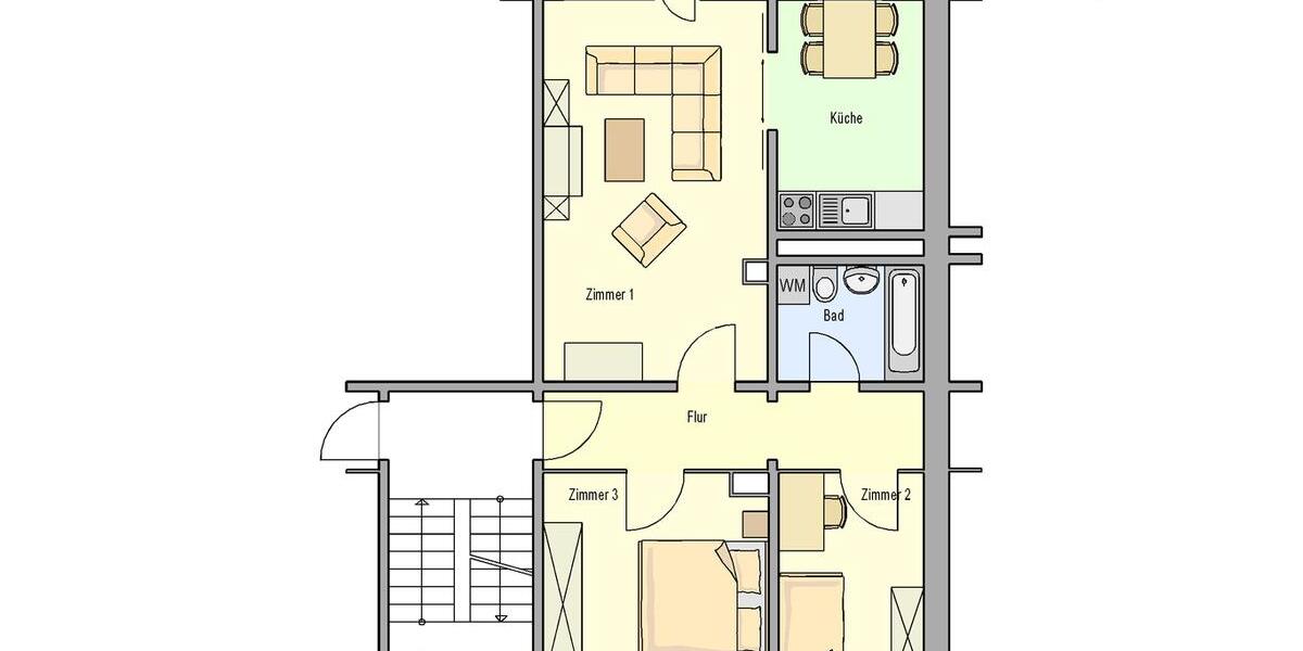 Etagenwohnung Grabow - 3 Zimmer, 60 m&sup2;, 425&euro; | Angebot:25445641