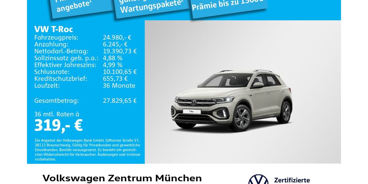 VW T-Roc 10.131 km 24.980 &euro; München 80687