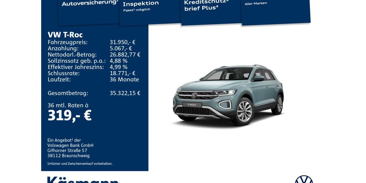 VW T-Roc 10.801 km 31.950 &euro; Mosbach 74821