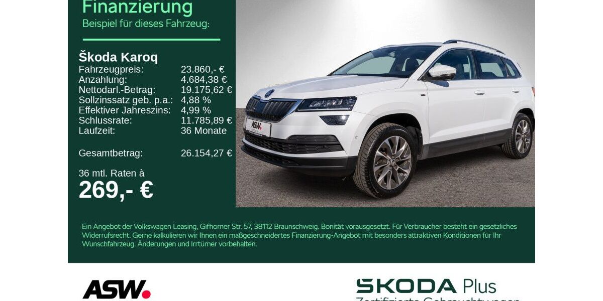 Skoda Karoq 94.100 km 22.390 &euro; Weinsberg 74189