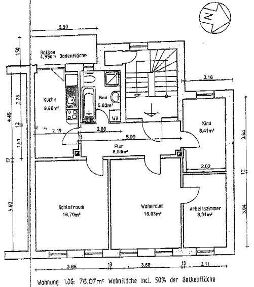 Familien willkommen! 4 R.-Wohnung mit West-Balkon, Wanne, Dusche und Hausgarten in Gera-Debschwitz! - Etagenwohnung Gera Debschwitz | Angebot:26876557