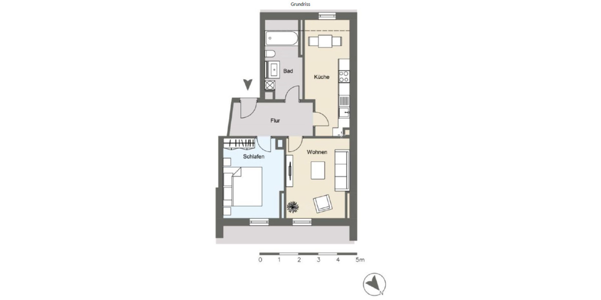 Dachgeschoßwohnung Leipzig Ost - 2 Zimmer, 56 m&sup2;, 165.000&euro; | Angebot:25087777