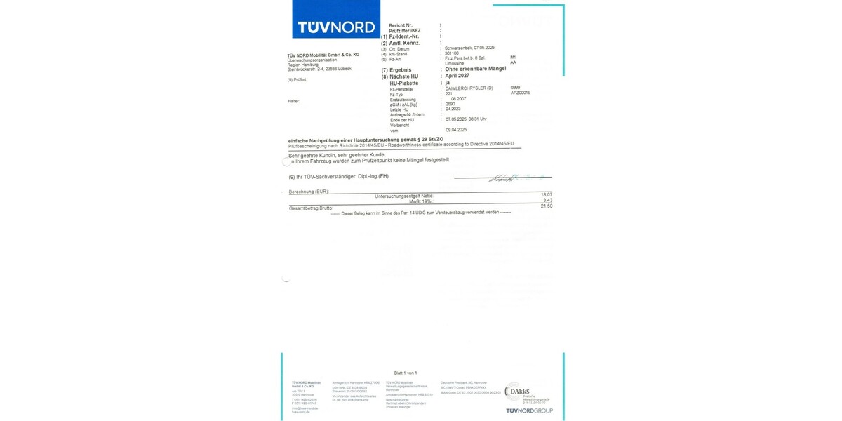 Mercedes-Benz S-Klasse 303.000 km 18.050 € Büchen 21514