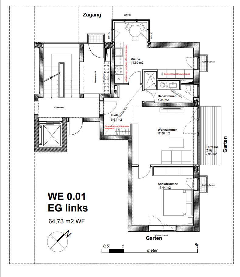 Wohnung zum Mieten in Berlin 1.140 € 64.73 m²