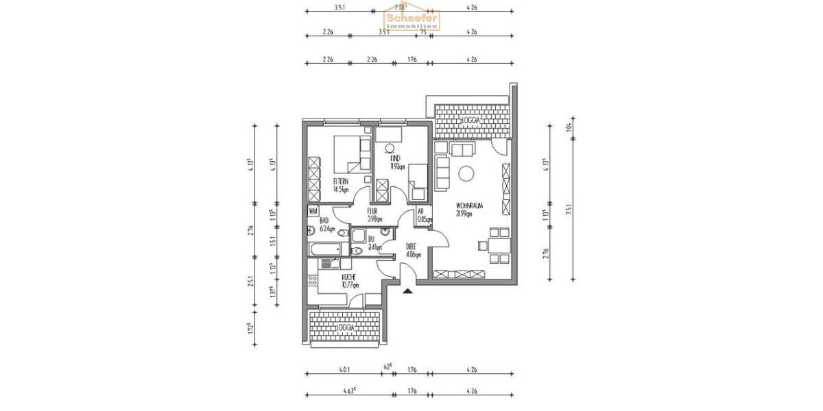 3 Zi.- Wohnung im Siegmund Schulze Weg in Soest - Etagenwohnung Soest NRW | Angebot:26838438