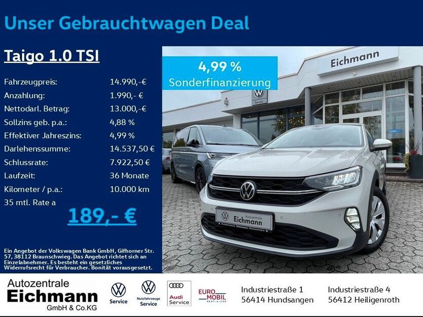 VW Taigo 105.800 km 14.990 € Heiligenroth 56412