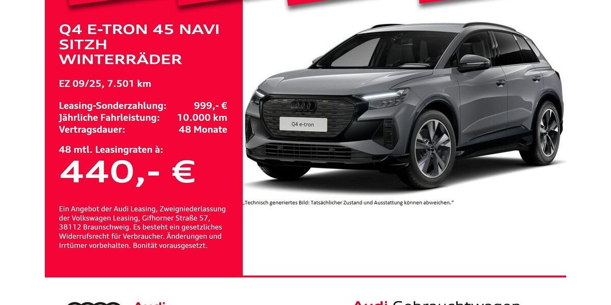 Audi Q4 e-tron 7.501 km 44.681 &euro; Bremerhaven 27576