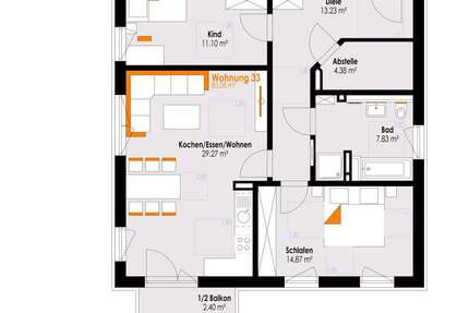 Wohnung Füssen Füssen-West - 3 Zimmer, 83 m&sup2;, 519.000&euro; | Angebot:26130640