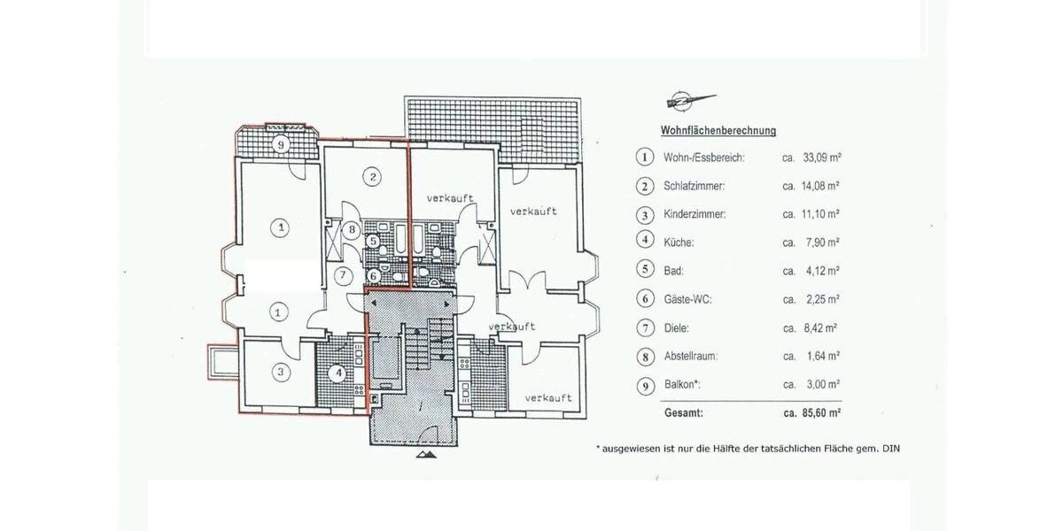 Hochparterre Ahrensburg - 3 Zimmer, 86 m&sup2;, 338.000&euro; | Angebot:26413300