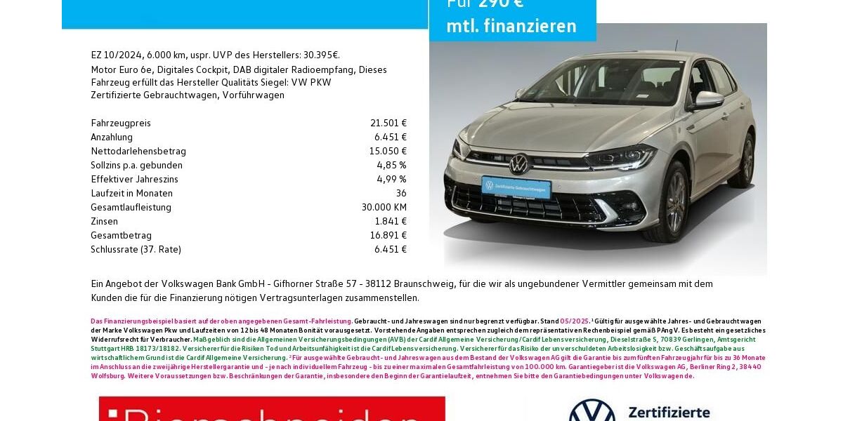 VW Polo 6.000 km 21.450 &euro; Ingolstadt 85053