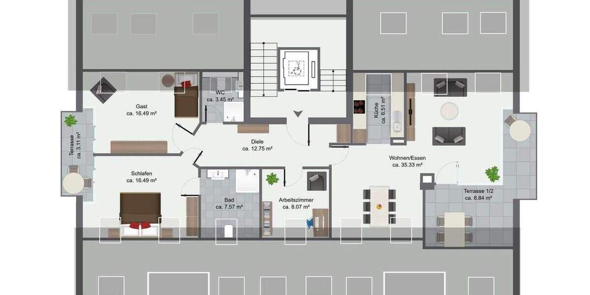 Etagenwohnung Grevenbroich Stadtmitte - 4 Zimmer, 110 m&sup2;, 349.000&euro; | Angebot:25645446