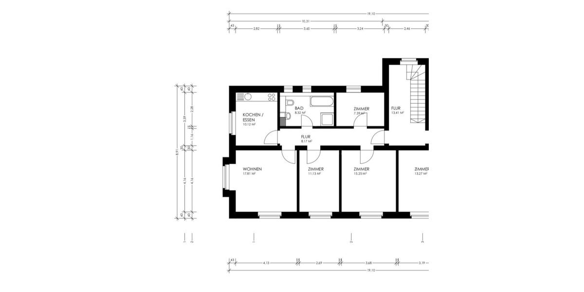 Etagenwohnung Furth im Wald - 4 Zimmer, 80 m&sup2;, 415&euro; | Angebot:25419264