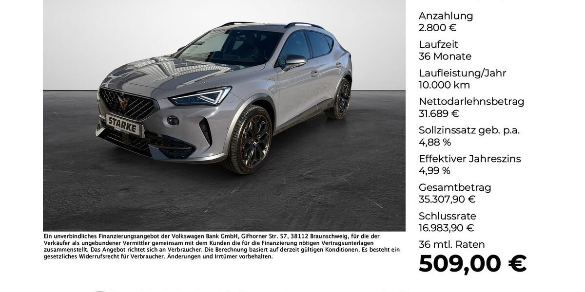 Cupra Formentor 27.767 km 33.880 &euro; Georgsmarienhütte (Osnabrück) 49124
