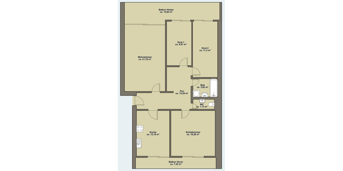 Etagenwohnung Alsdorf - 4 Zimmer, 94 m&sup2;, 188.000&euro; | Angebot:24655646