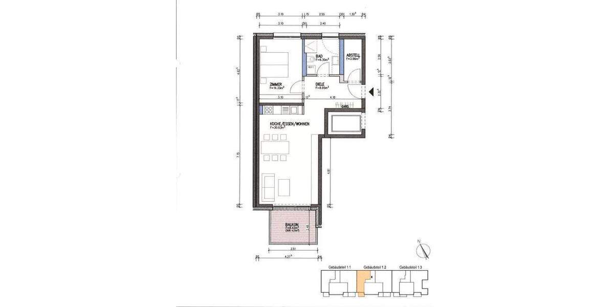 Etagenwohnung Kaiserslautern Innenstadt - 2 Zimmer, 68 m&sup2;, 249.000&euro; | Angebot:25863933
