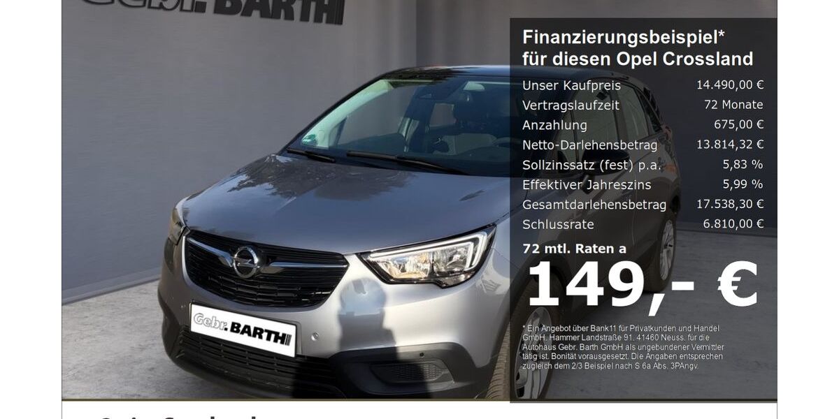 Opel Crossland (X) 18.950 km 14.490 &euro; Merzig / Weiskirchen 66663