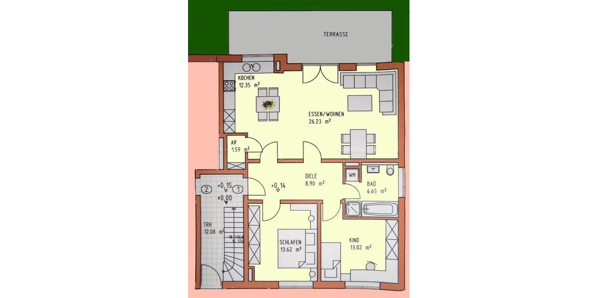 Erdgeschoßwohnung Lahr (Schwarzwald) - 3 Zimmer, 85 m&sup2;, 1.050&euro; | Angebot:26321269