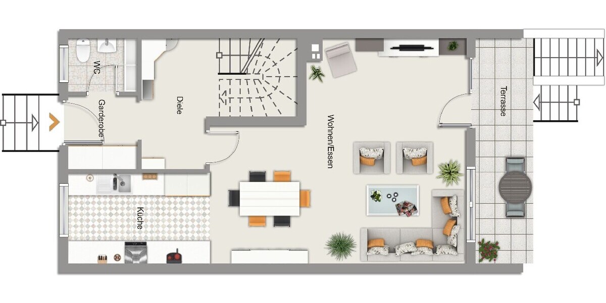 albero:) Raum für Familie und Ideen: Reiheneckhaus mit ausgebautem DG und Garage - Reihenendhaus Mainhausen Zellhausen | Angebot:27130704
