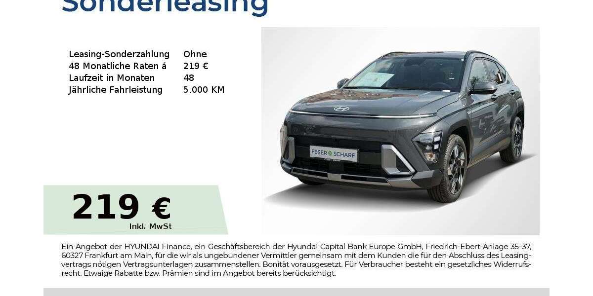 Hyundai KONA 7.500 km 27.949 € Fürth 90763