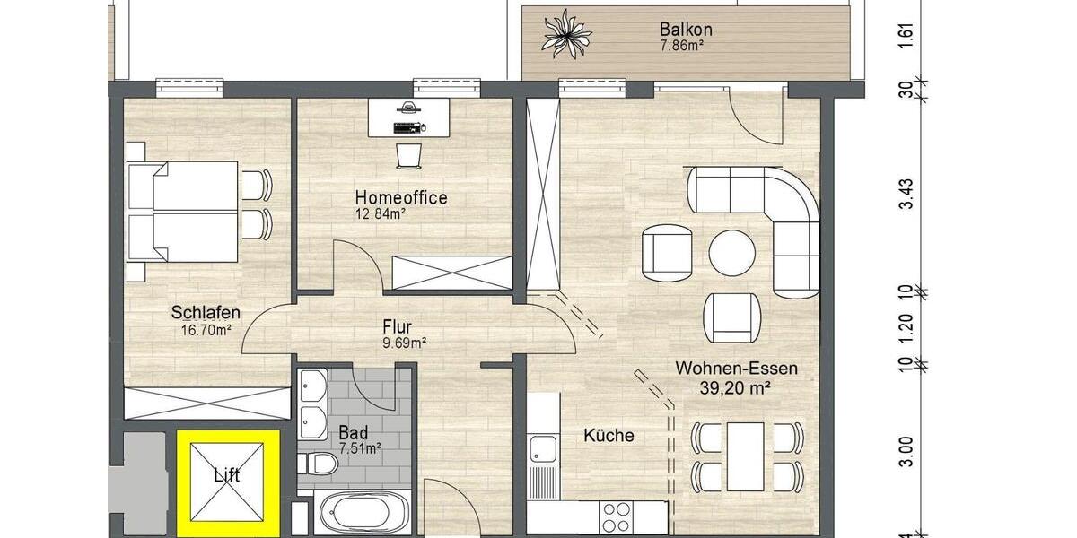 Etagenwohnung Riegelsberg - 3 Zimmer, 89 m&sup2;, 175.000&euro; | Angebot:26556516