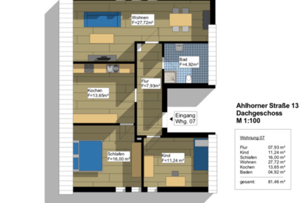 Stadtnahe 3-Zimmer-DG-Wohnung