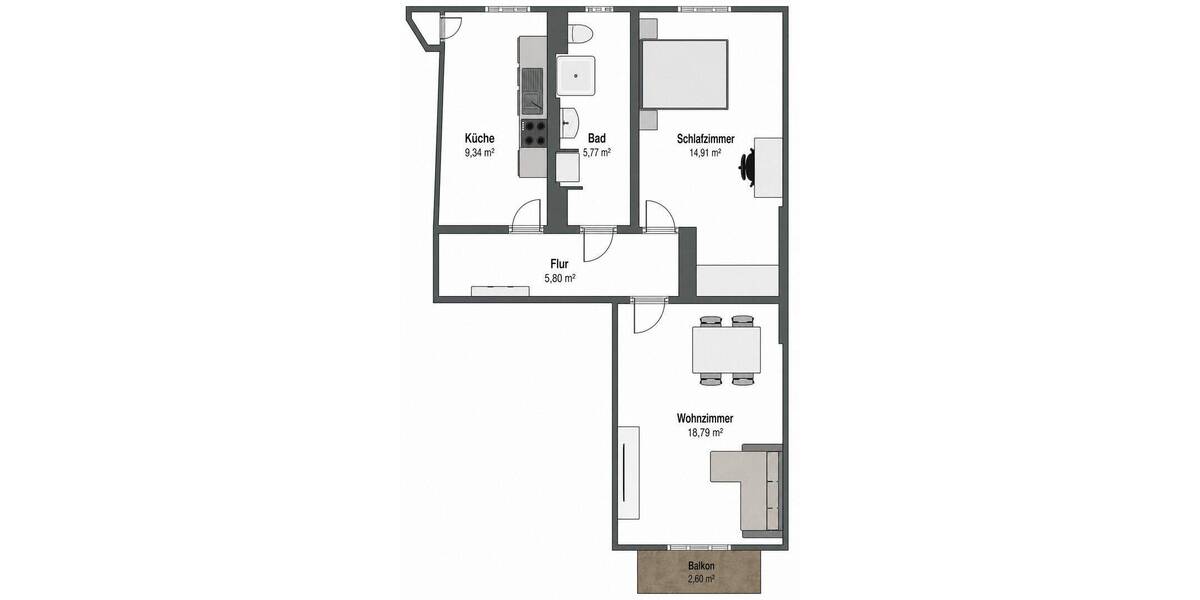Etagenwohnung Wiesbaden Westend / Bleichstraße - 2 Zimmer, 55 m&sup2;, 248.000&euro; | Angebot:26819111