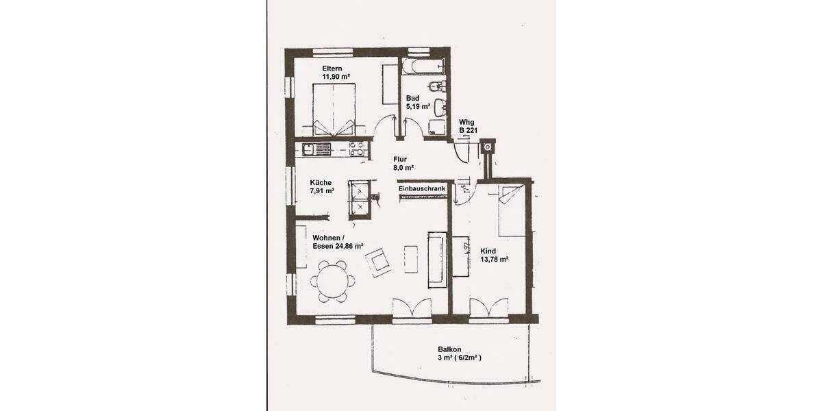 Etagenwohnung Radebeul - 3 Zimmer, 72 m&sup2;, 249.000&euro; | Angebot:26851302