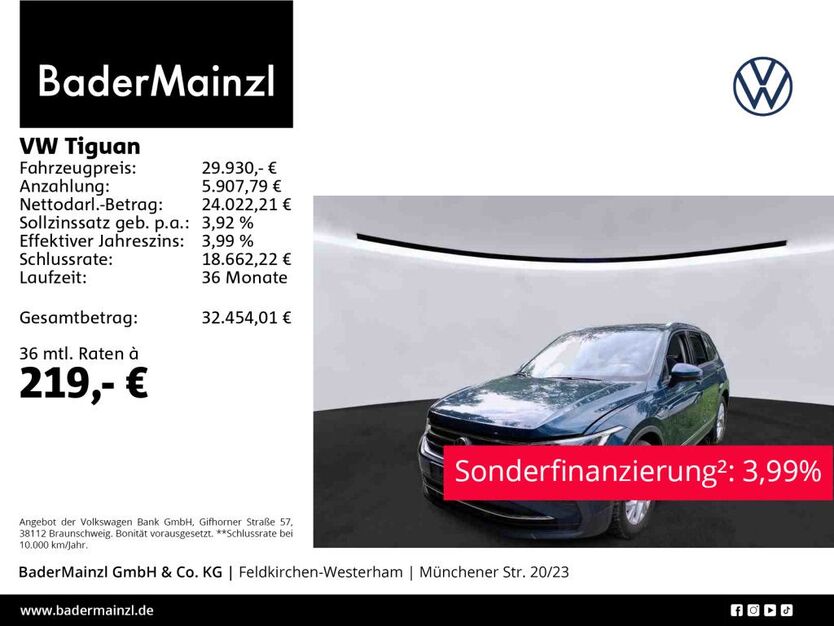 VW Tiguan 70.565 km 29.930 € Feldkirchen/Westerham 83620