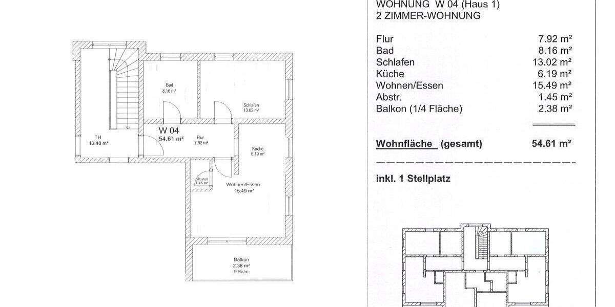 Etagenwohnung Cham / Vilzing Vilzing - 2 Zimmer, 54 m&sup2;, 217.000&euro; | Angebot:24991757