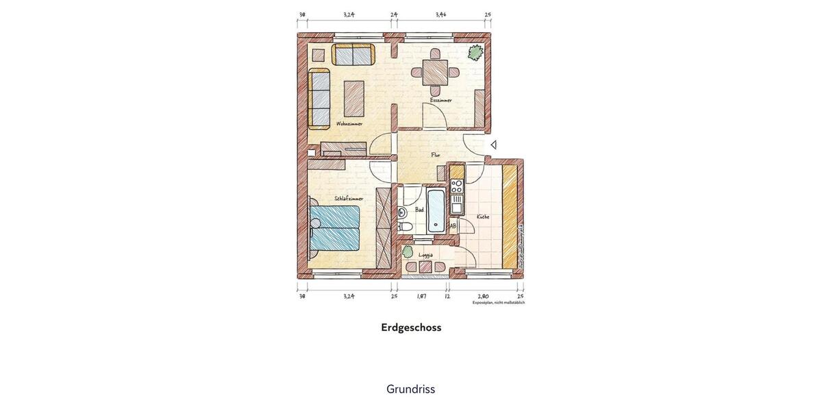Hochparterre Bremen Östliche Vorstadt - 2 Zimmer, 65 m&sup2;, 219.000&euro; | Angebot:26866561