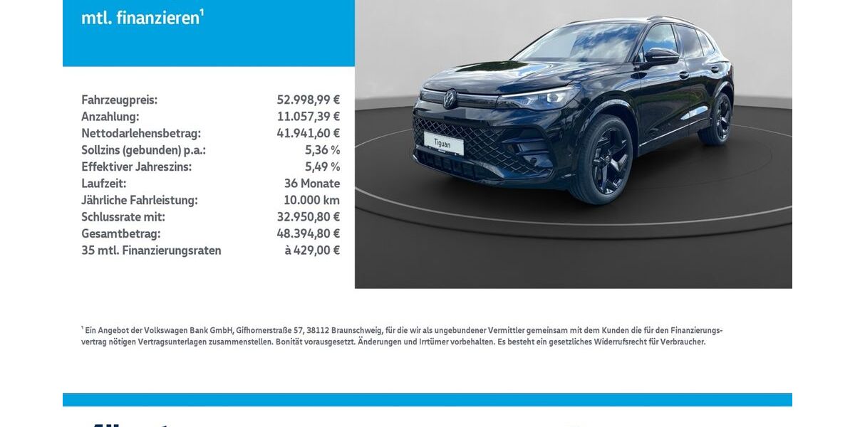 VW Tiguan 2.352 km 49.679 &euro; Leinefelde-Worbis/DE 37327