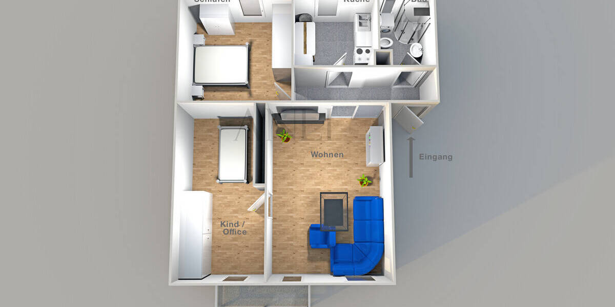 Etagenwohnung Weißenhorn - 3 Zimmer, 62 m&sup2;, 229.000&euro; | Angebot:26345489