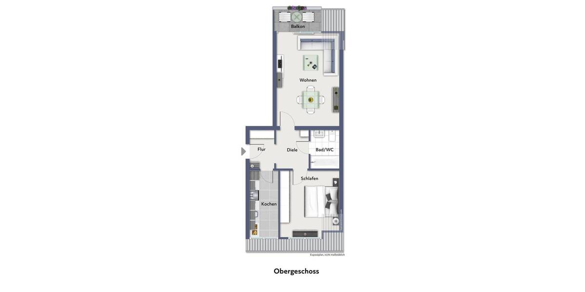 Etagenwohnung Münster Kinderhaus - 2 Zimmer, 54 m&sup2;, 185.000&euro; | Angebot:26015985