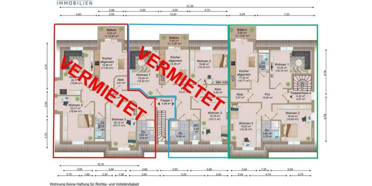 Etagenwohnung Heide - 3 Zimmer, 100 m&sup2;, 980&euro; | Angebot:26851374