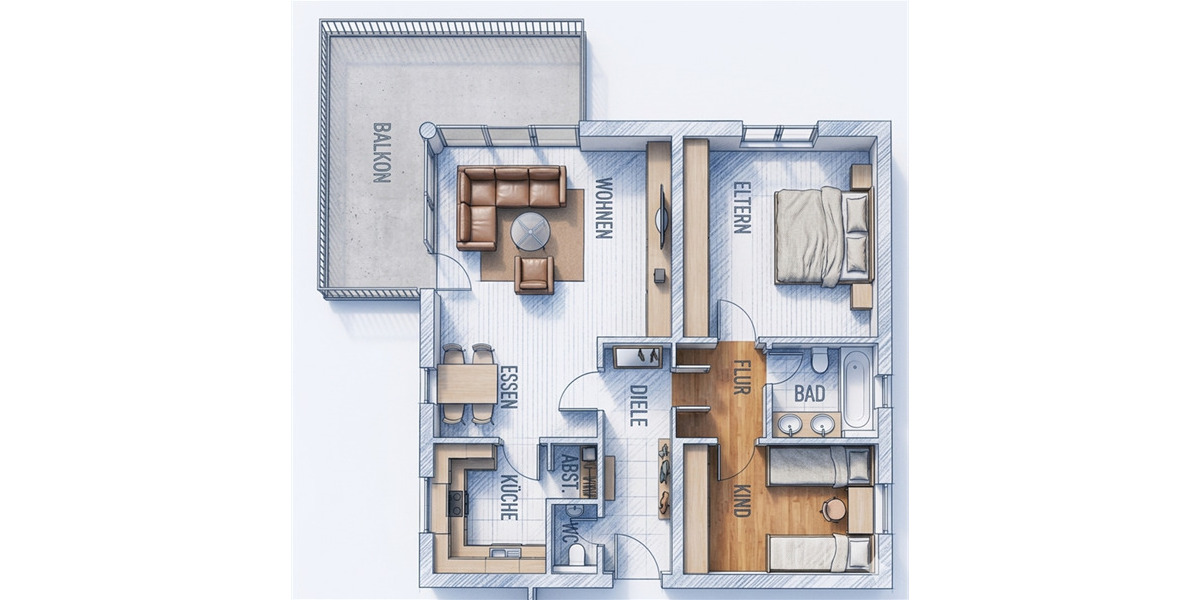 Etagenwohnung Melsbach - 3 Zimmer, 81 m&sup2;, 720&euro; | Angebot:26222116