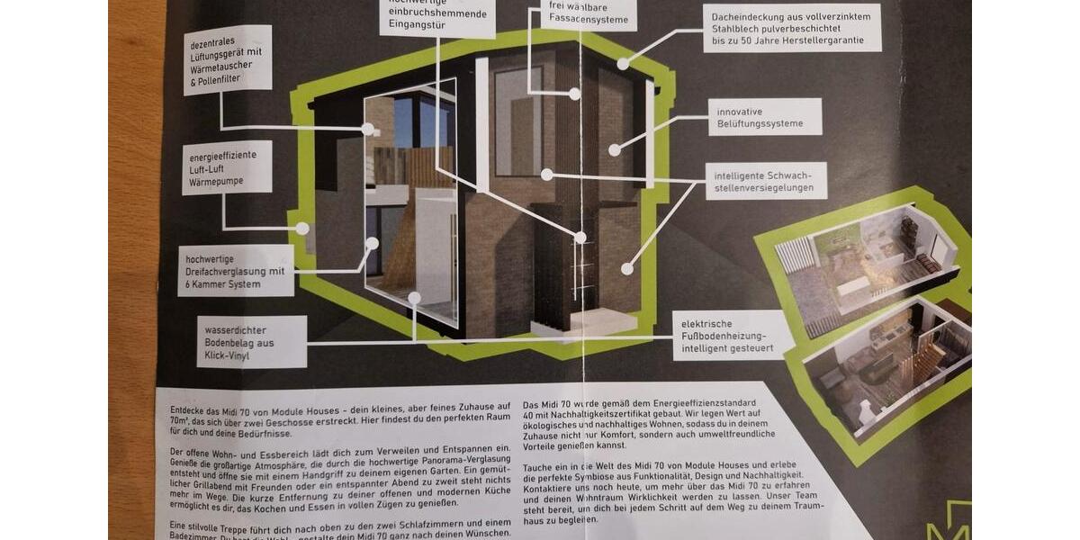 Tiny Haus Effizienzhaus 40 mit Luft Wärmepumpe NEU 3 zimmer