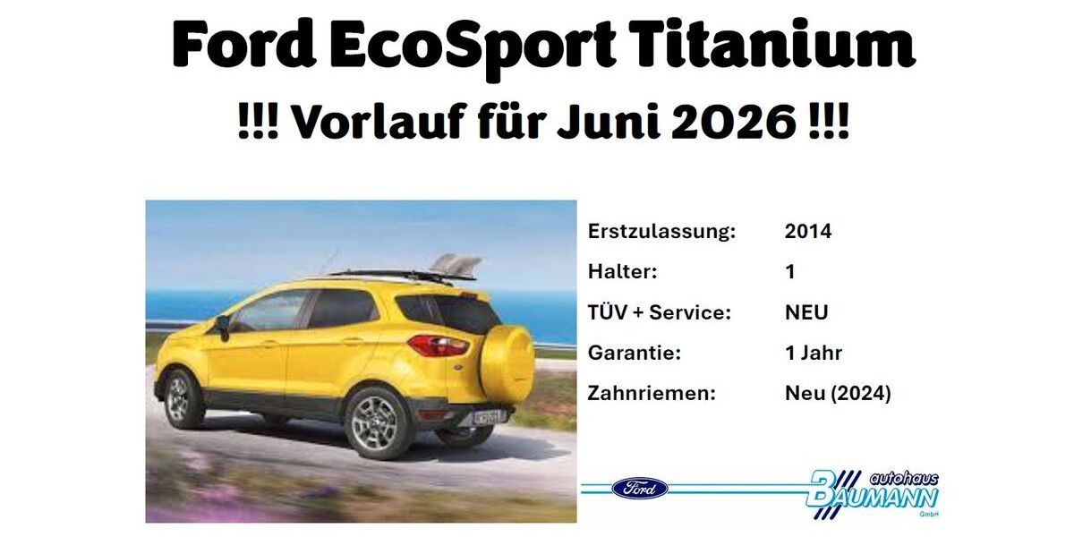 Ford EcoSport 110.000 km 7.700 &euro; Waghäusel 68753