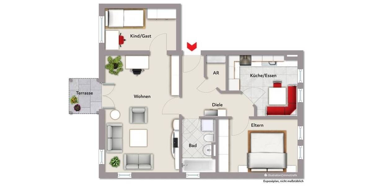 Etagenwohnung Heilsbronn - 3 Zimmer, 66 m&sup2;, 209.000&euro; | Angebot:26203713