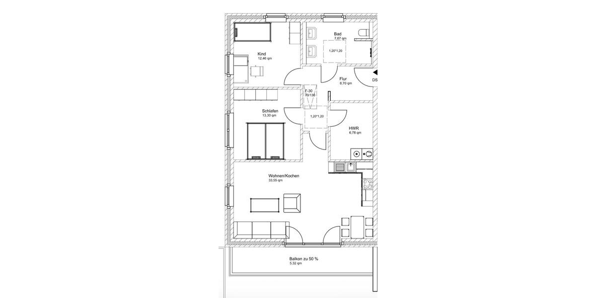 Etagenwohnung Scheeßel - 3 Zimmer, 86 m&sup2;, 1.160&euro; | Angebot:26310599