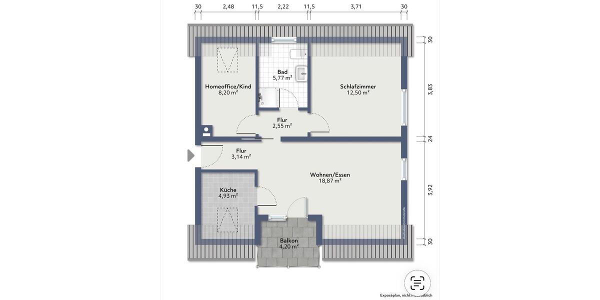 Dachgeschoßwohnung Bad Mergentheim - 3 Zimmer, 57 m&sup2;, 189.000&euro; | Angebot:26864815